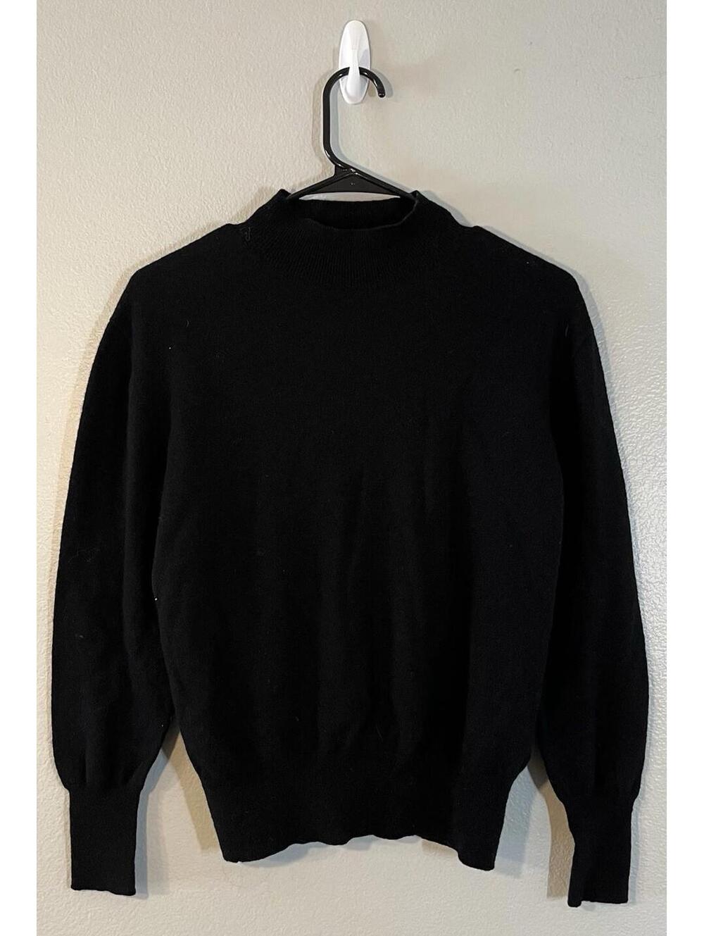 Zara Sweater Women’s Small Knit Black 100% Wool Pullover Extra Soft